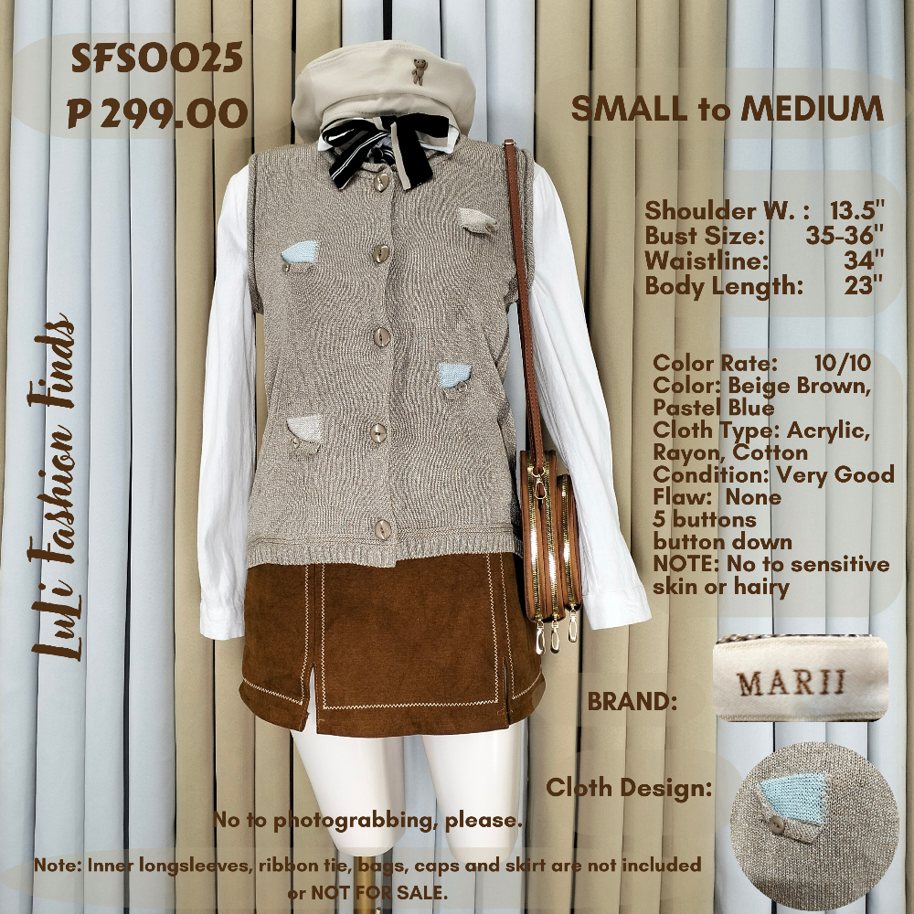 SFS0025 Knitted Sleeveless Sweater Vest