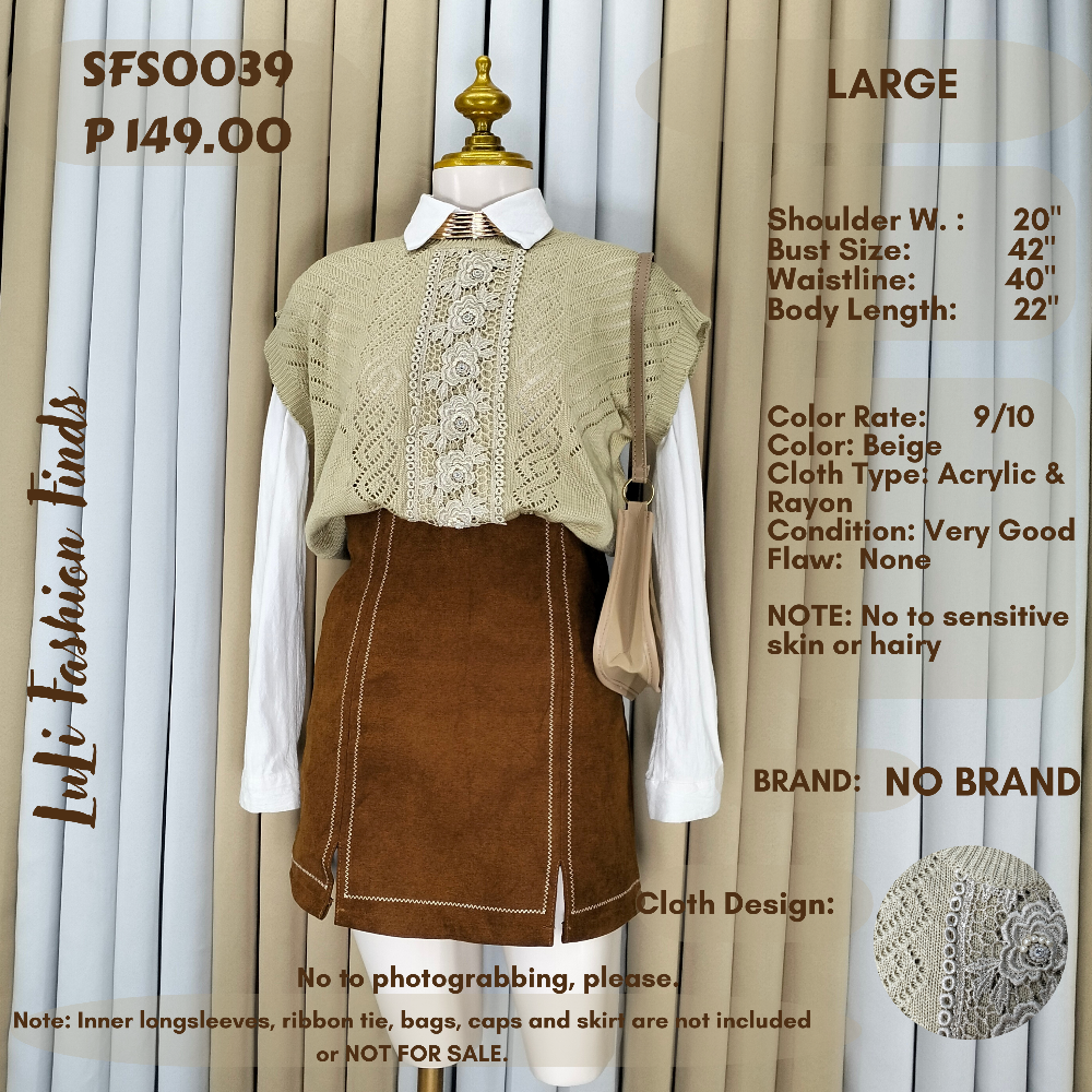 SFS0039 Knited Sleeveless Sweater Vest