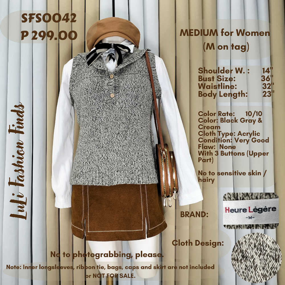 SFS0042 Knitted Sleeveless Sweater Vest