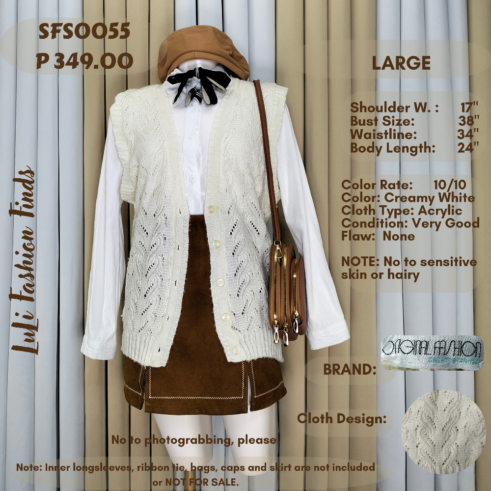 SFS0055 Knitted Sleeveless Sweater Vest