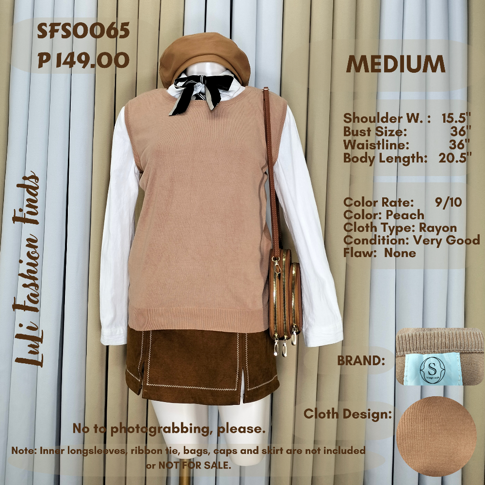 SFS0065 Knitted Sleeveless Sweater Vest