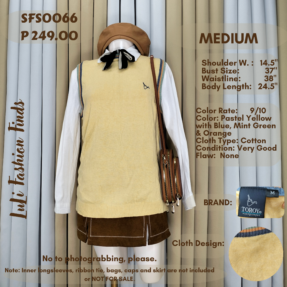 SFS0066 Knitted Sleeveless Sweater Vest