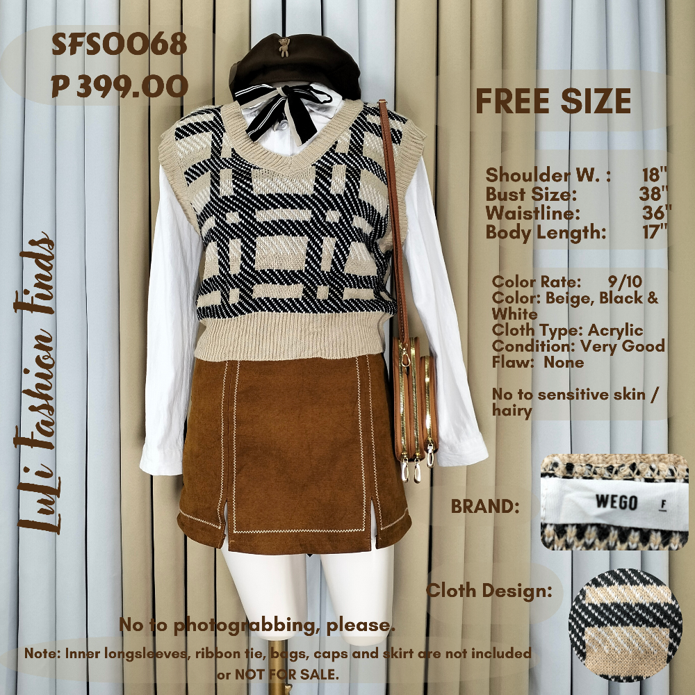 SFS0068 Knitted Sleeveless Sweater Vest