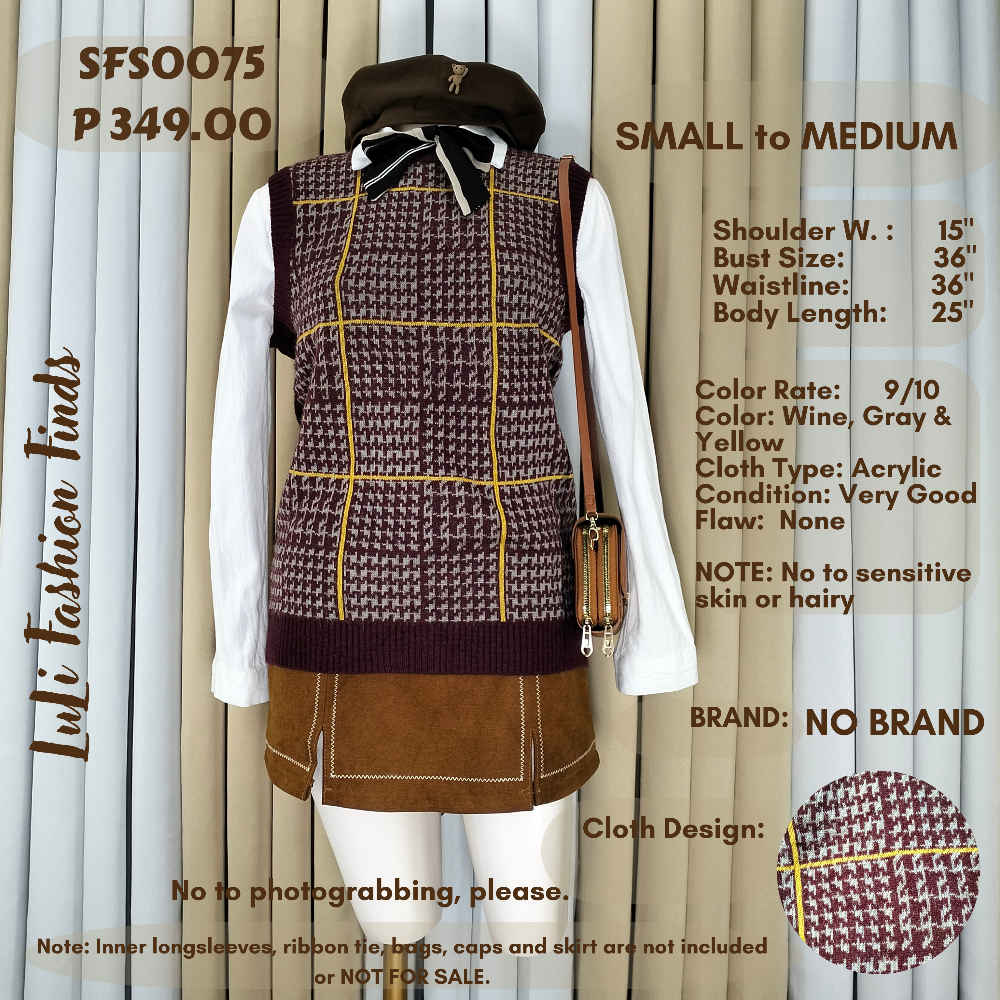 SFS0075 Knitted Sleeveless Sweater Vest