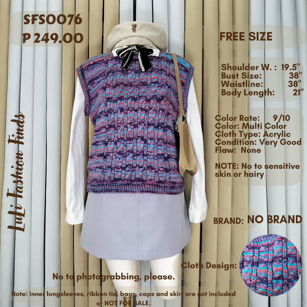 SFS0076 Knitted Sleeveless Sweater Vest