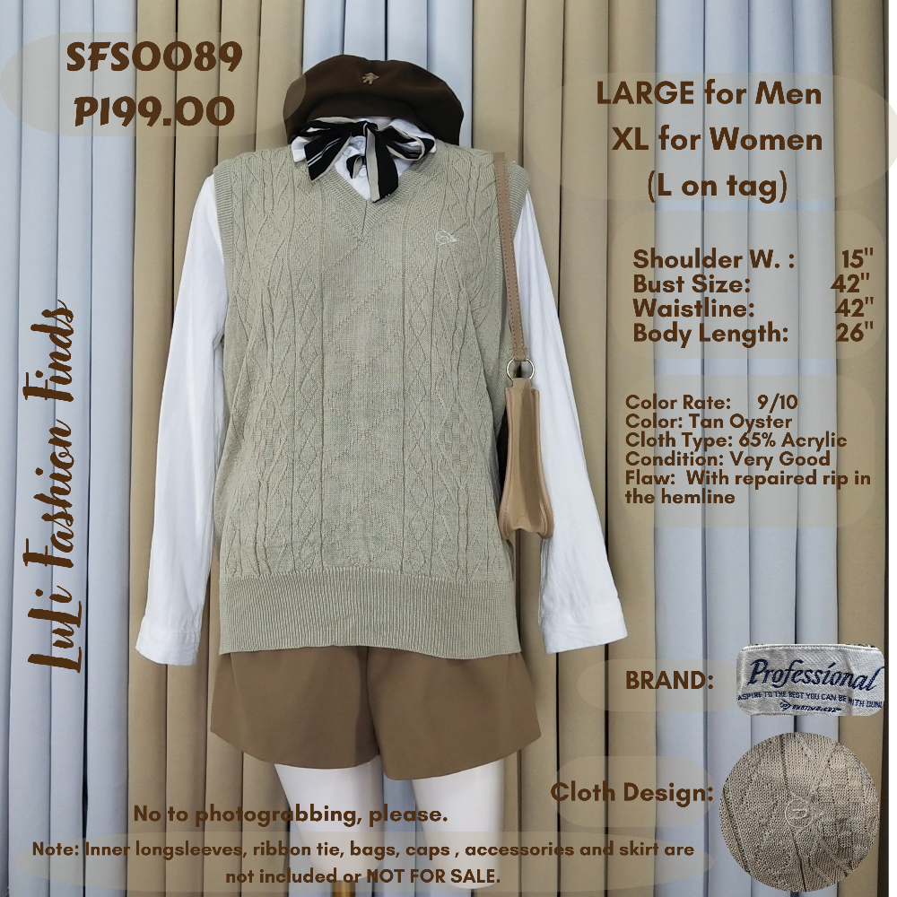 SFS0089 Knitted Sleeveless Sweater Vest