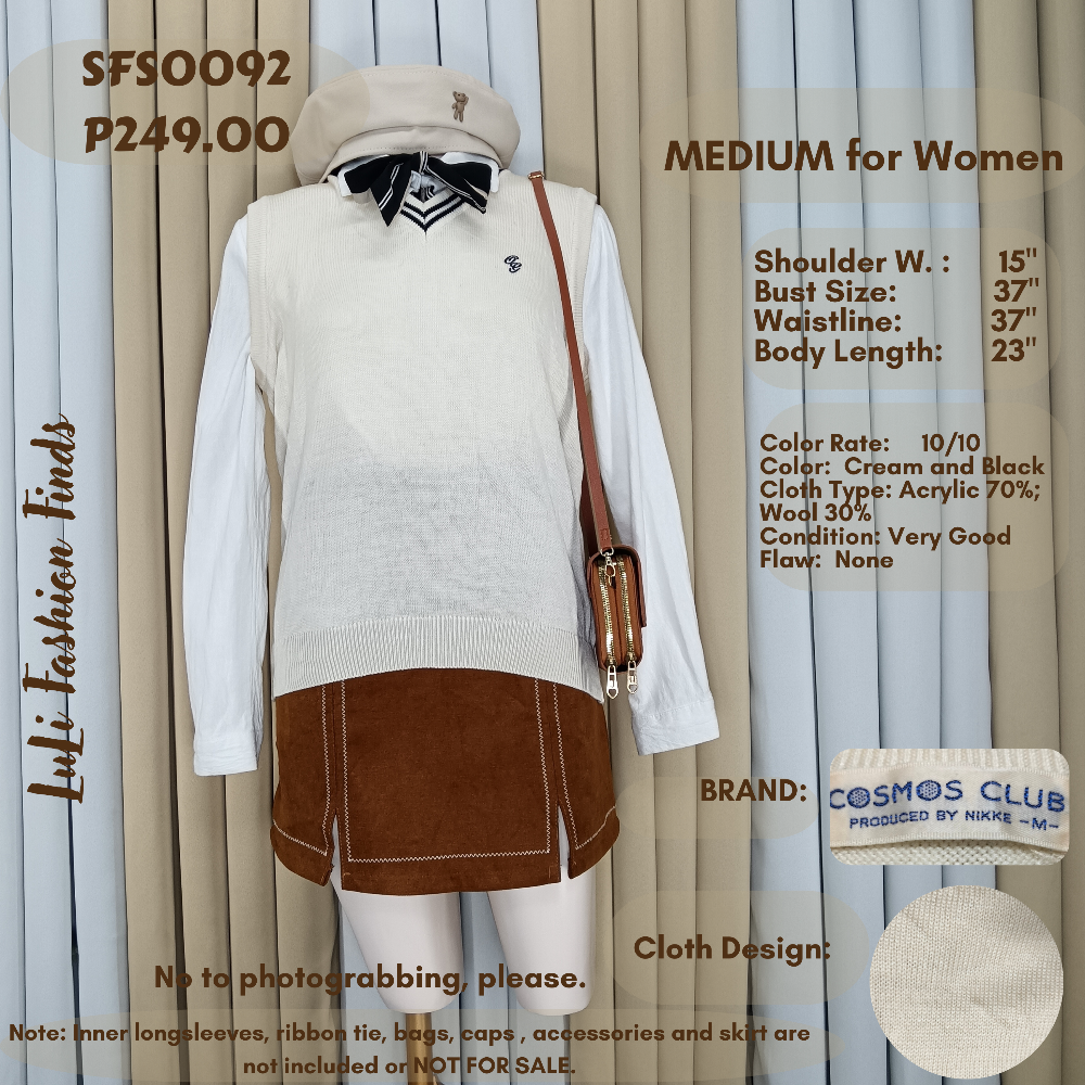 SFS0092 Knitted Sleeveless Sweater Vest