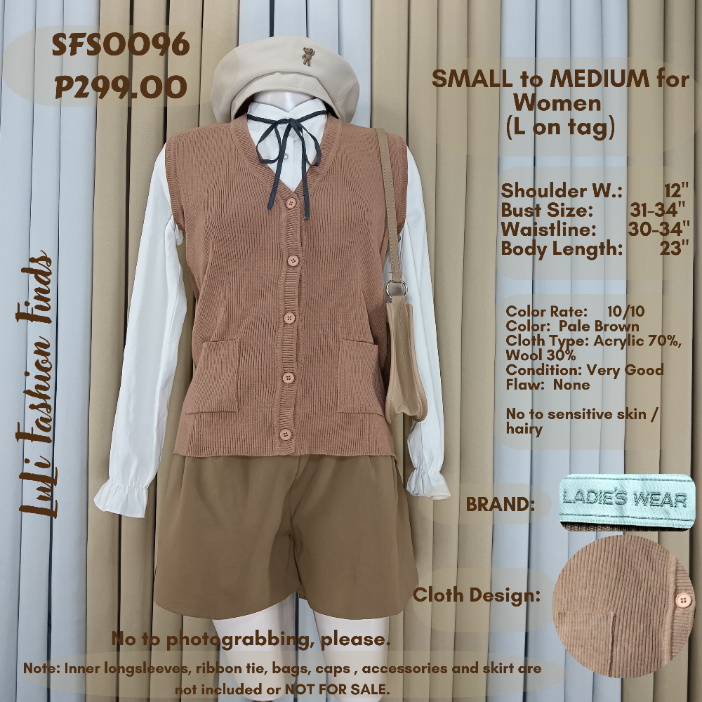 SFS0096 Knitted Sleeveless Sweater Vest