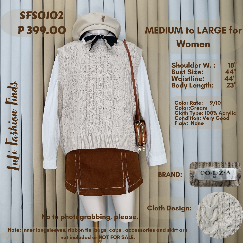 SFS0102 Knitted Sleeveless Sweater Vest