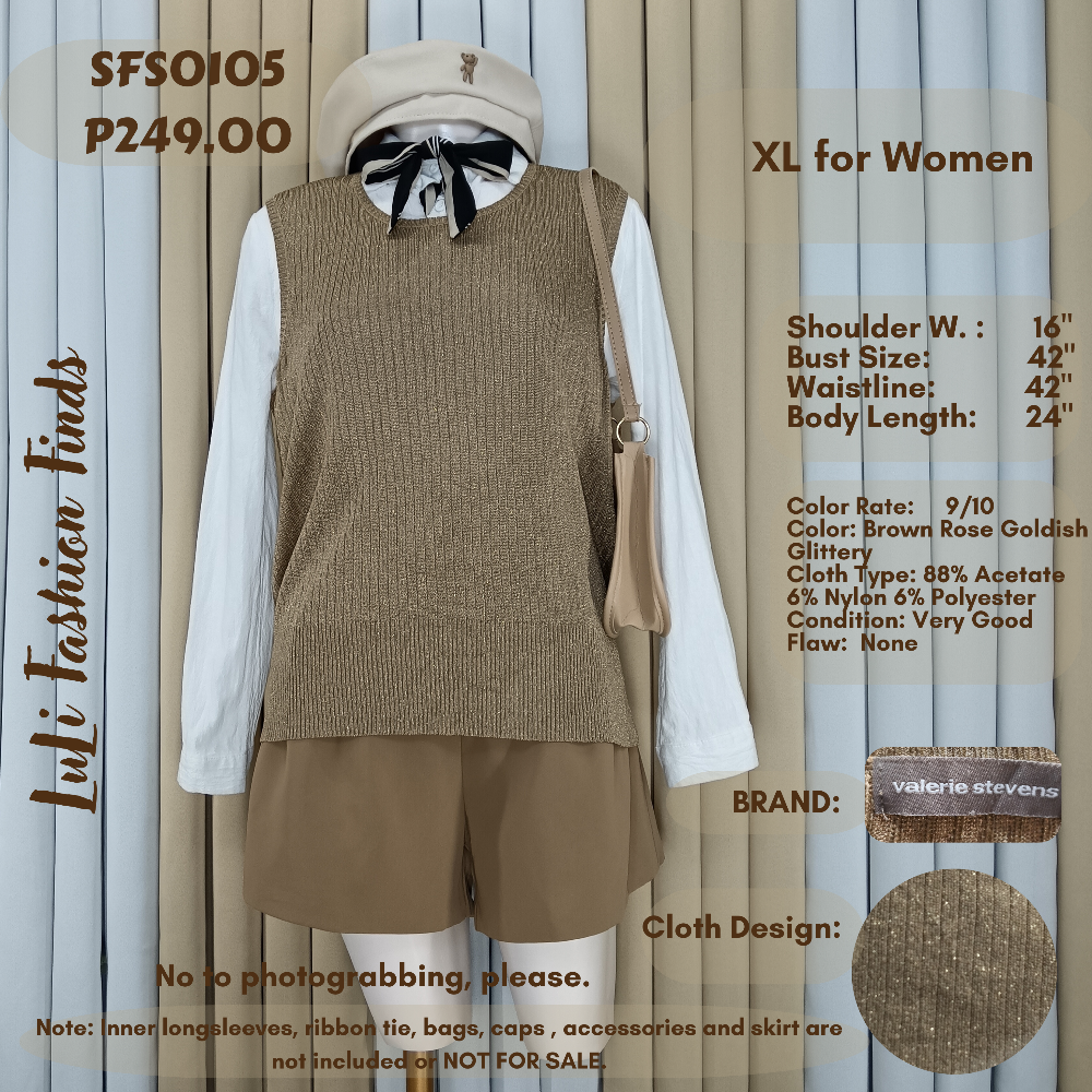 SFS0105 Knitted Sleeveless Sweater Vest