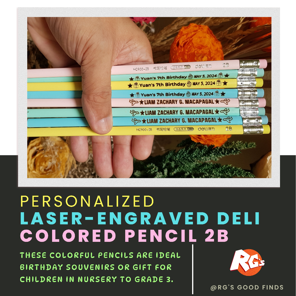 PERSONALIZED LASER-ENGRAVED DELI COLORED PENCIL 2B