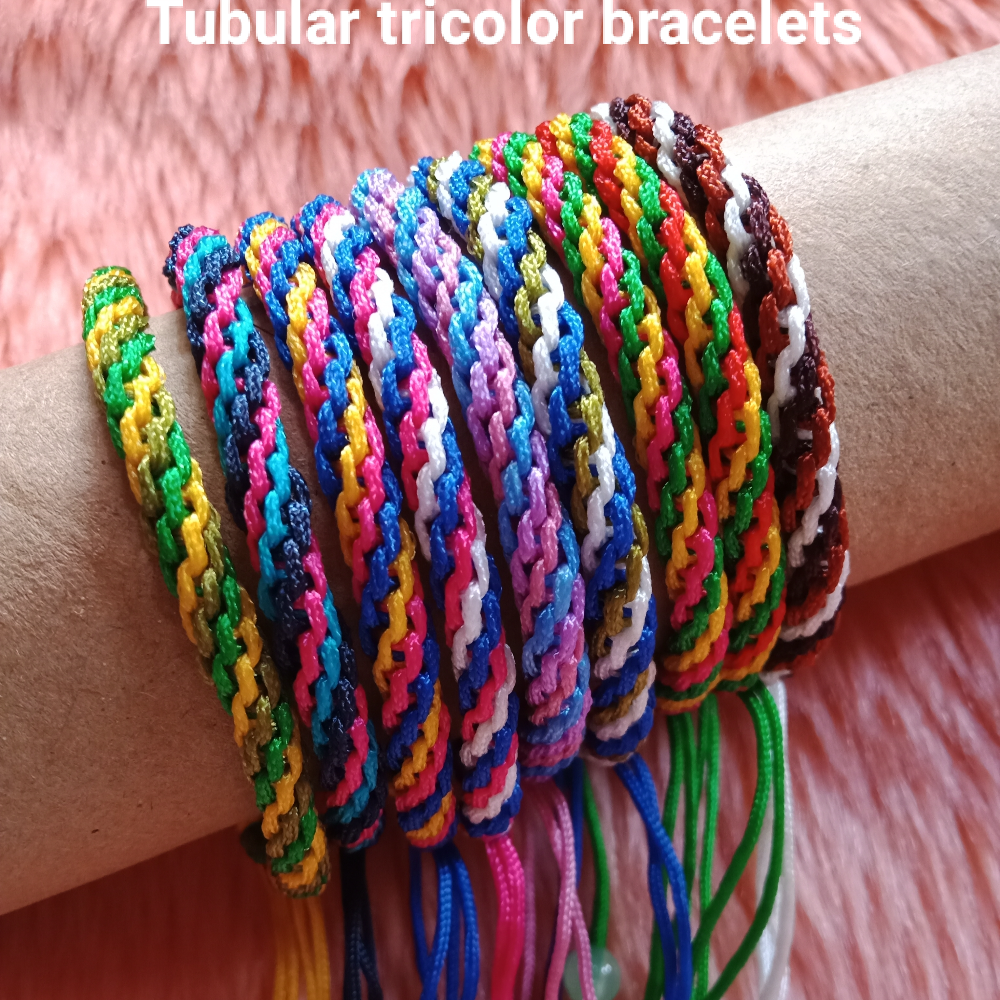 Tri-color tubular bracelet (sold per dozen)