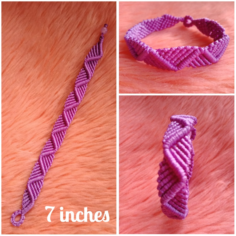 Wave design macrame bracelet/bangle