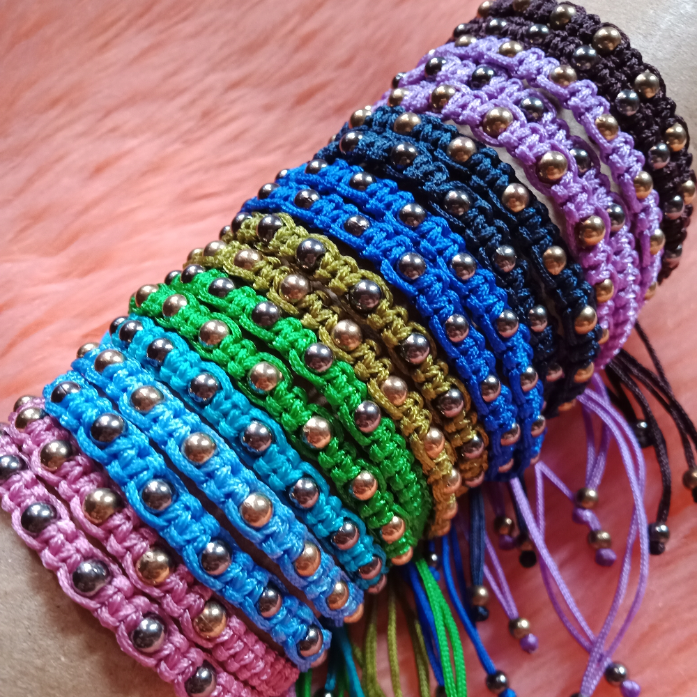 Squareknot with beads bracelet (sold per dozen)