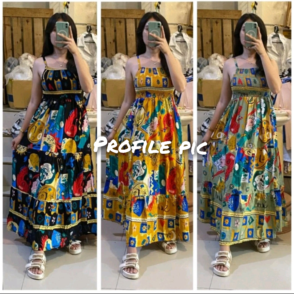 Haltersmocking dress free size