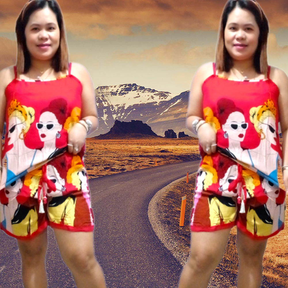 Terno short spaghetti