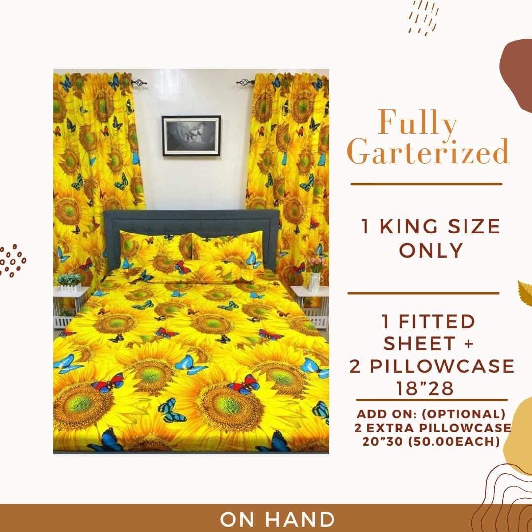 Sunflower Print King Size Canadian Cotton Bedsheet