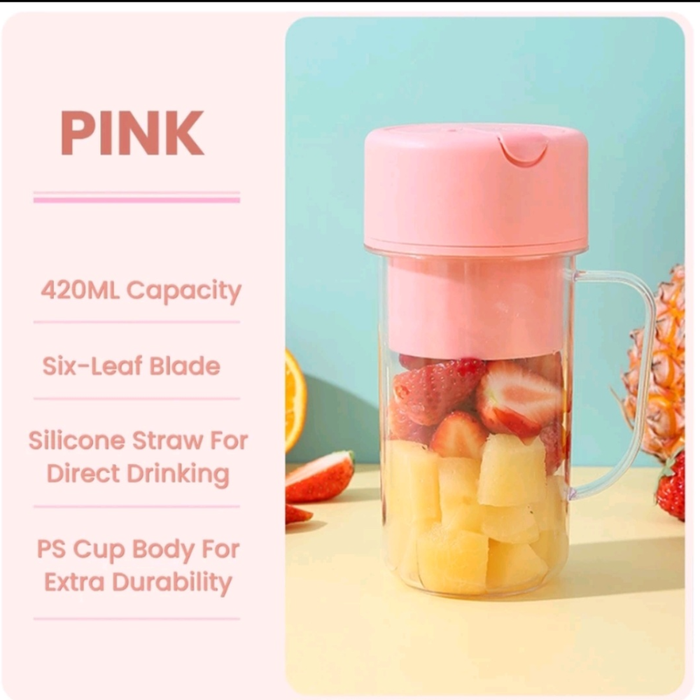 2 in 1 Portable juicer blender cup color-Pink