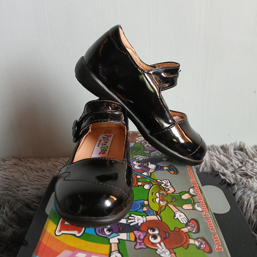 ksbg001(MPO) Pitter-Pat black shoes for girl size 24&25