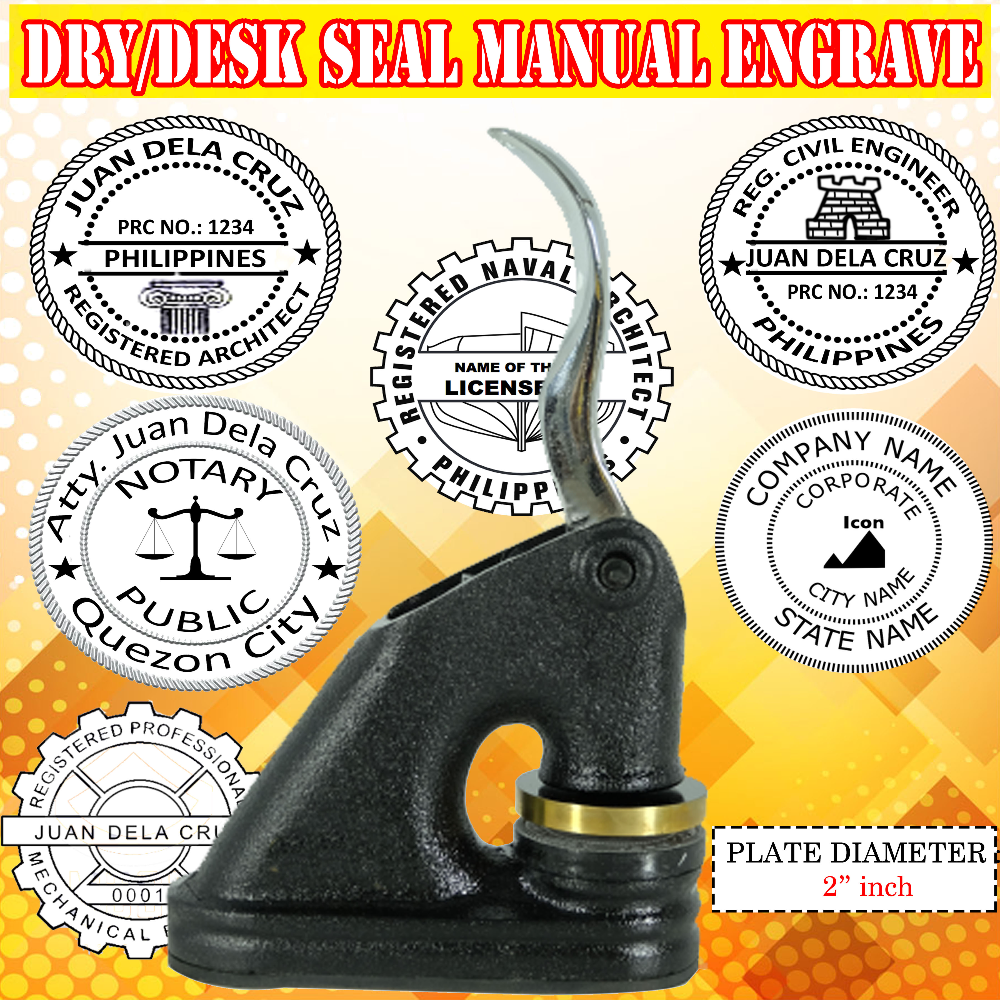 Dryseal Deskseal Manual Engrave WITH GIFT