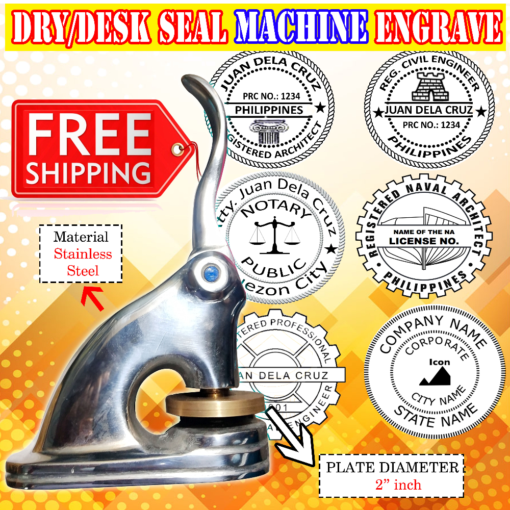 Dry Seal Desk Seal Machine Engraved Quality Engraved
