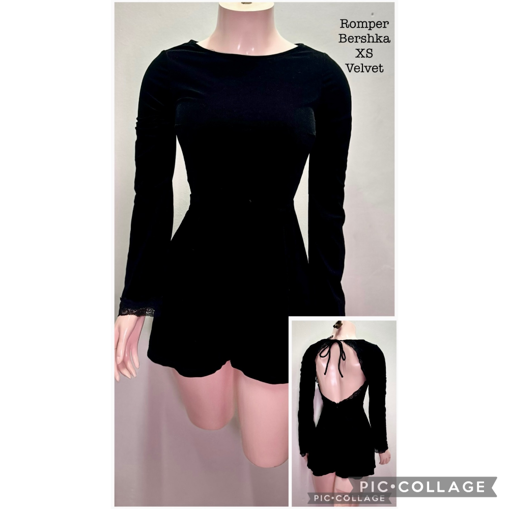 Bershka velvet romper