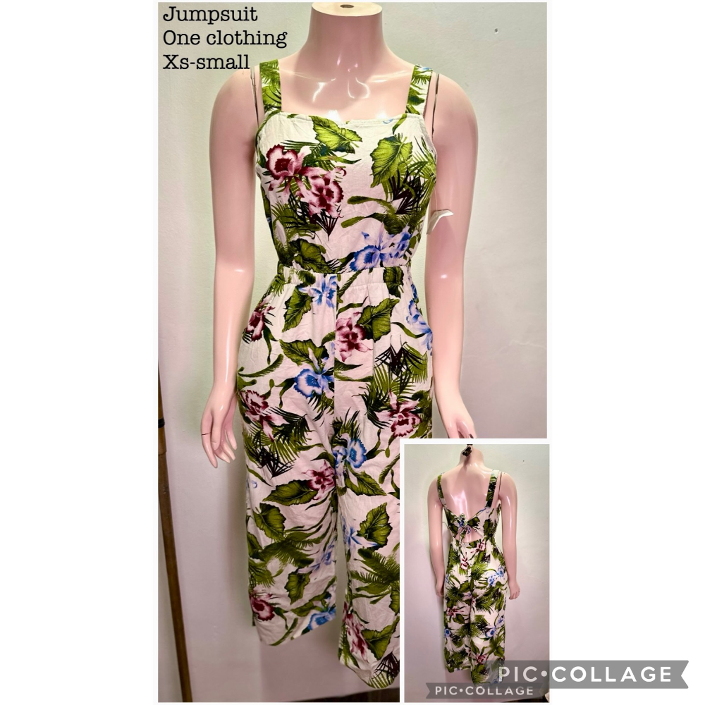 One clothing leafy design jumpsuit