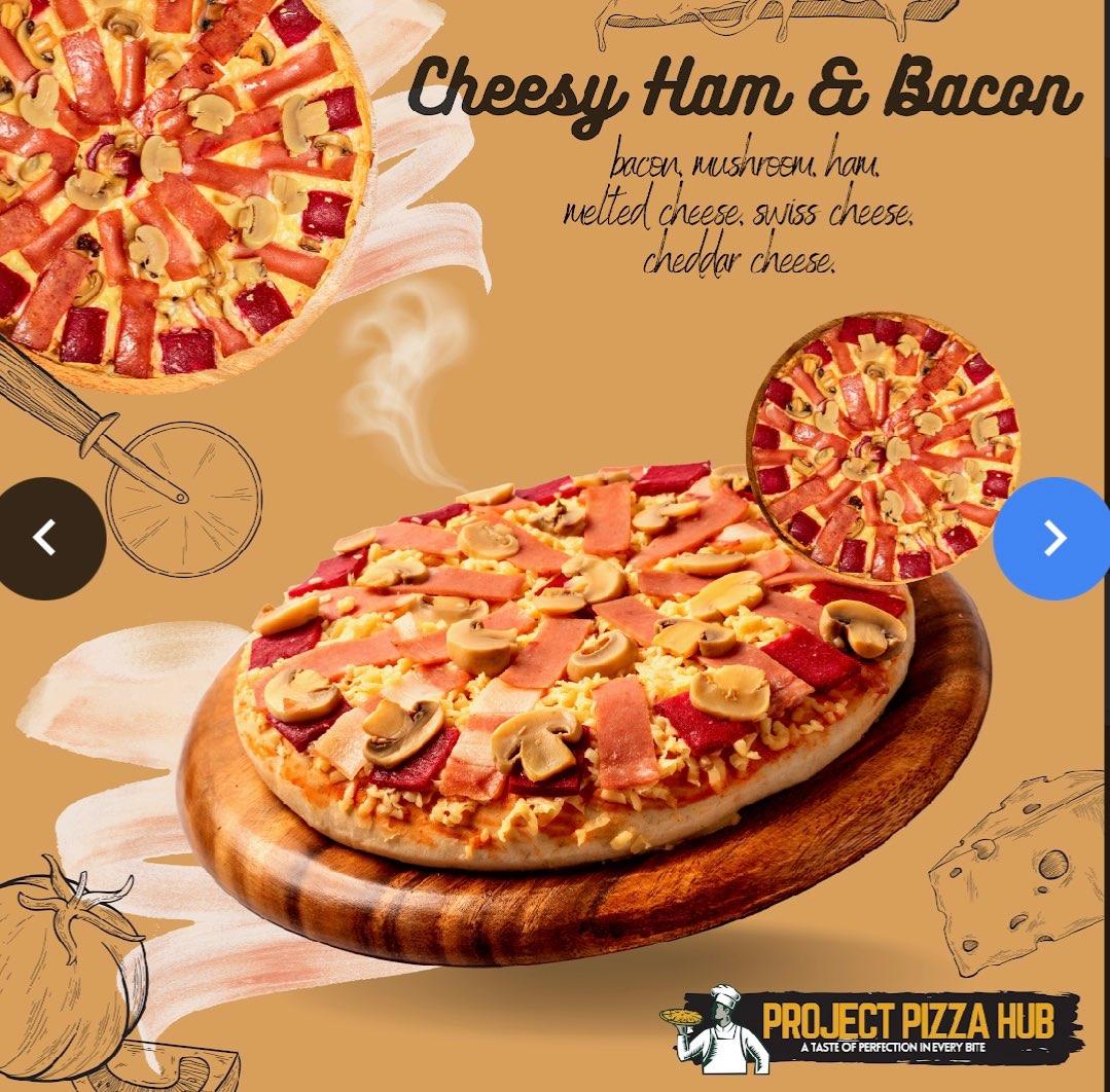 Cheesy Ham & Bacon Pizza