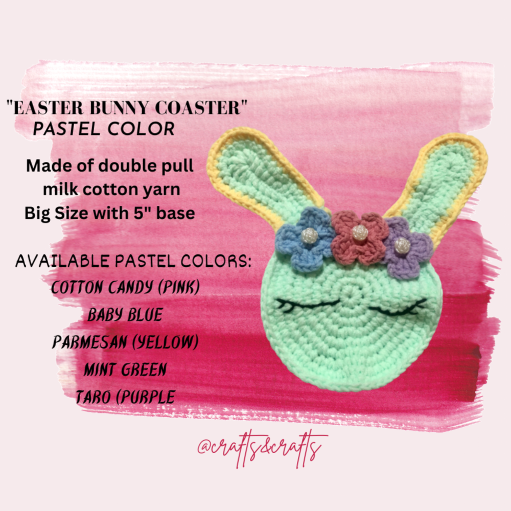 Crochet bunny coaster