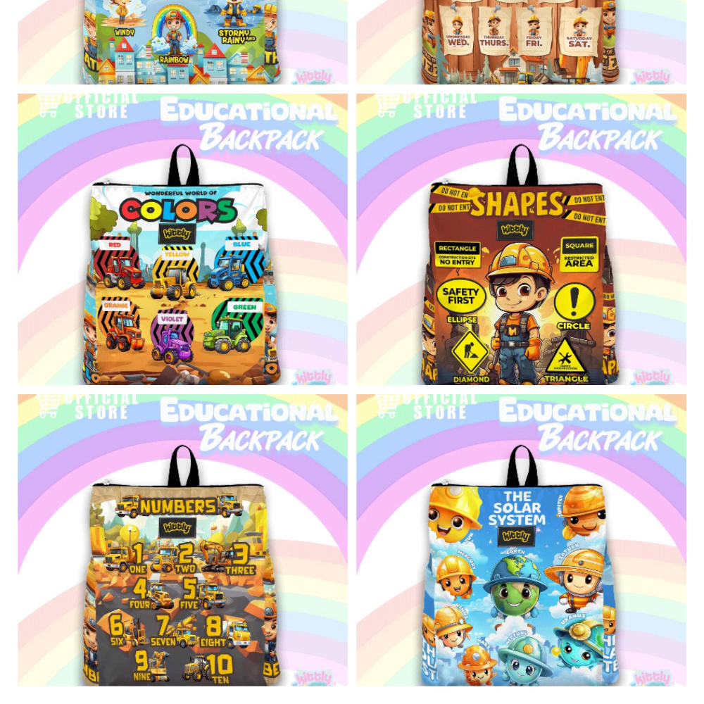 KITTLY Lover! Educational Bagpacks - Construction Collection
