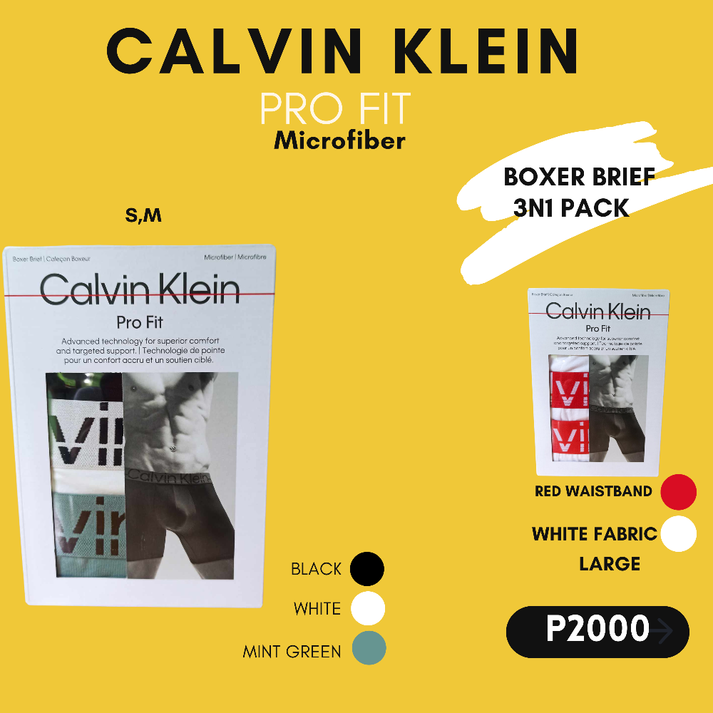 CALVIN KLEIN PRO FIT BOXER BRIEF  3N1 PACK MICROFIBER