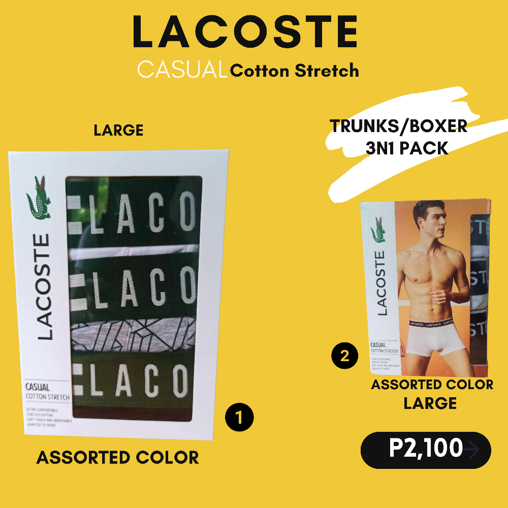 LACOSTE 3N1 PACK TRUNKS/BOXERS CASUAL COTTON