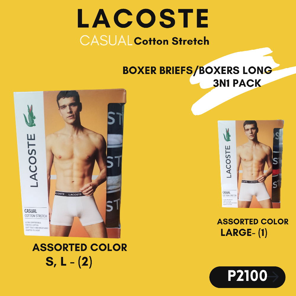 BOXER BRIEF 3N1 PACK CASUAL COTTON STRETCH