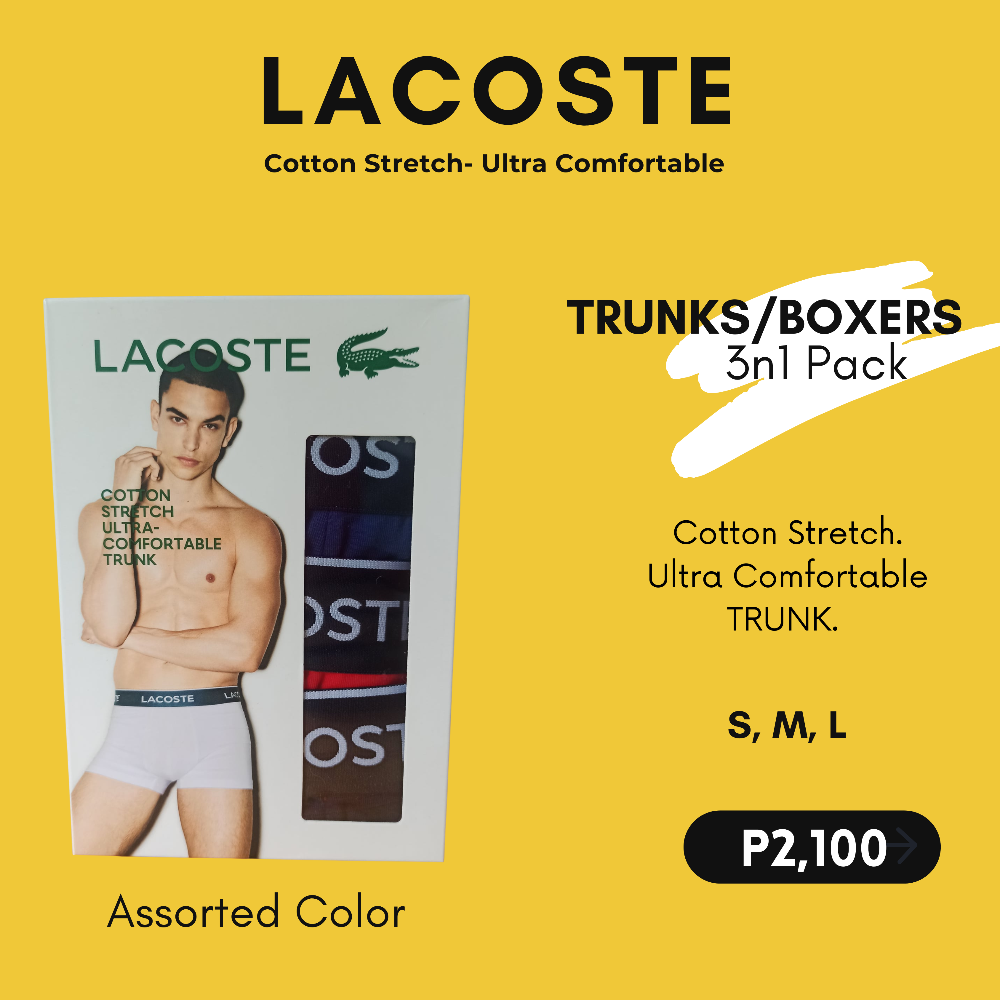 LACOSTE TRUNK COTTON STRETCH  3N1 PACK