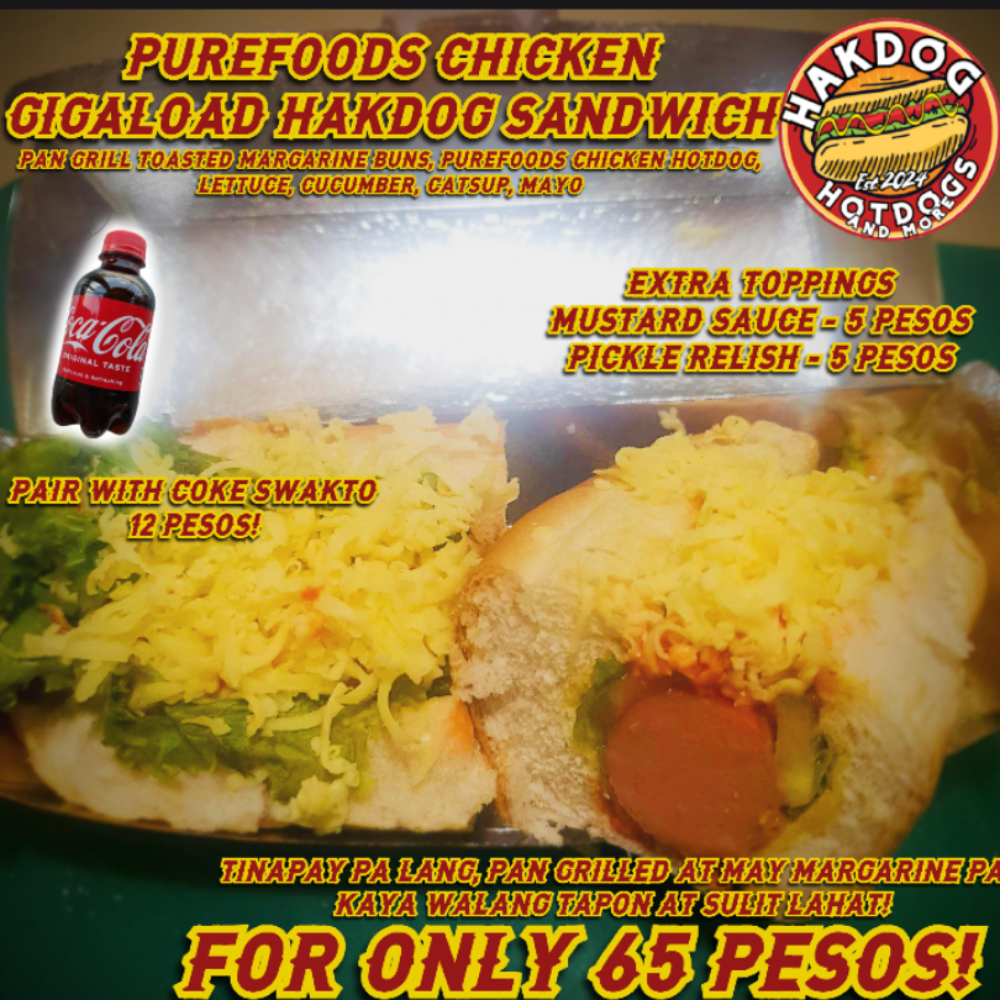 Gigaload Purefoods Chicken Hotdog Sandwich