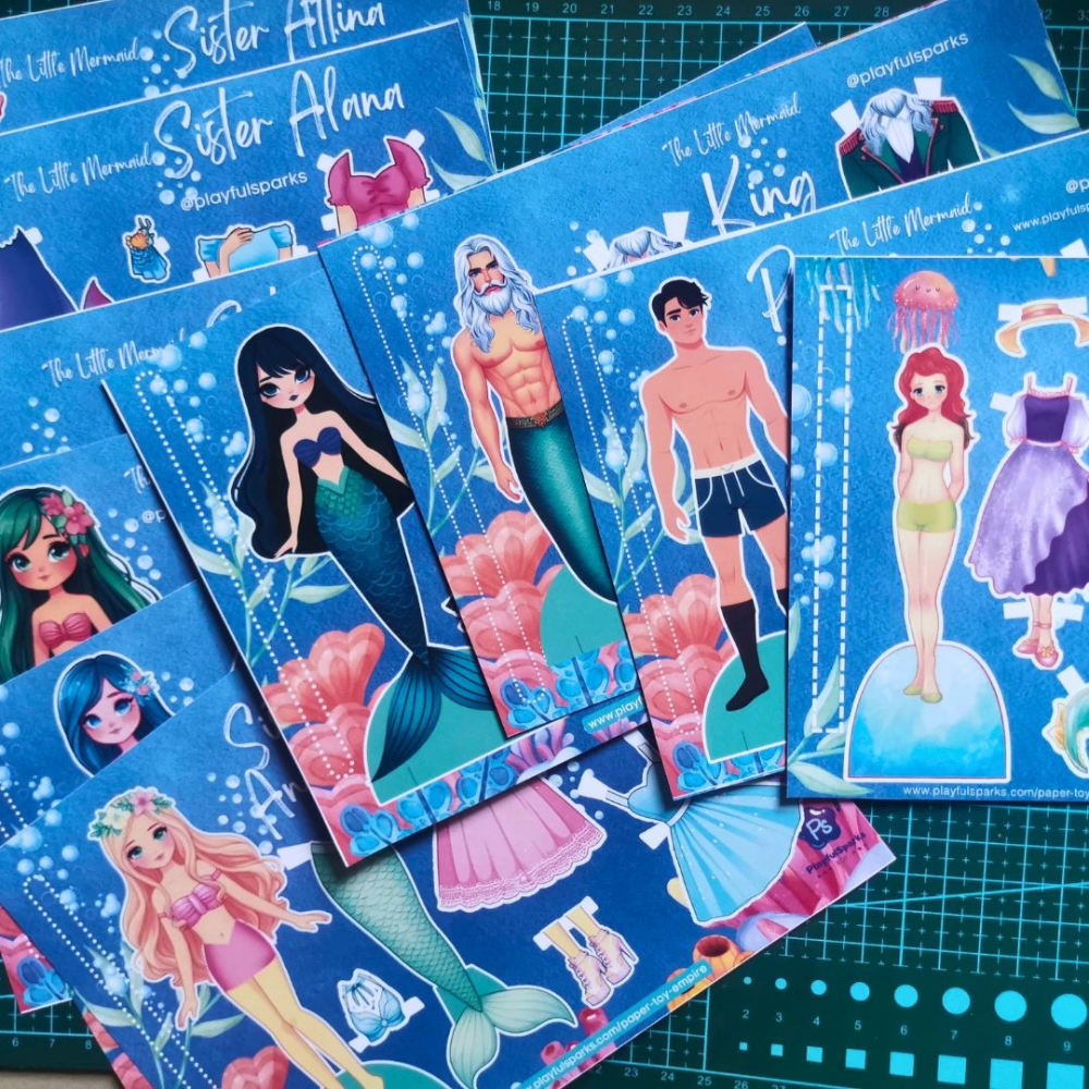 Original Signature Design Little Mermaid Paper Doll